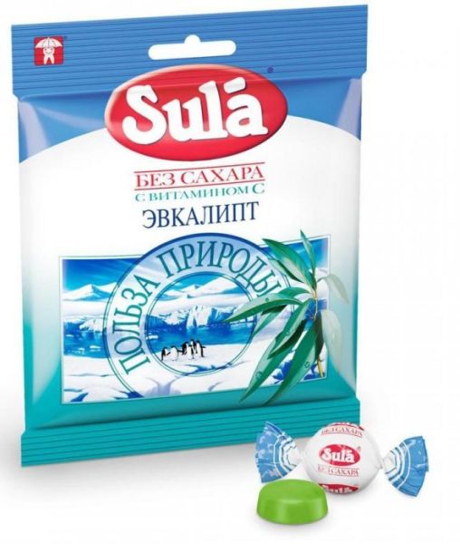 Леденцы Sula без сахара Эвкалипт 60г фотография