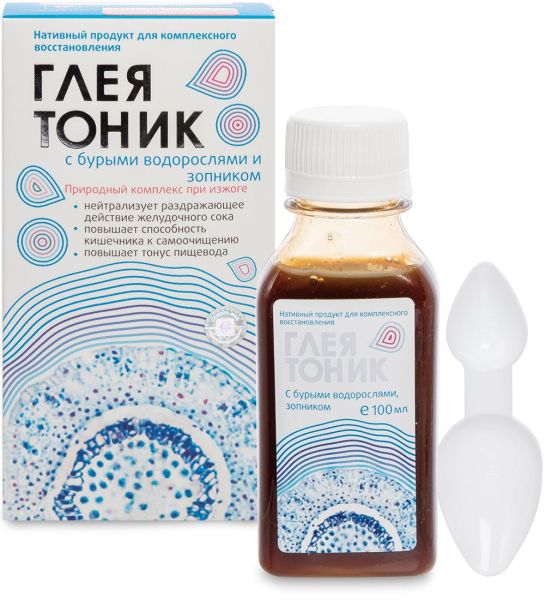 Изображение товара Глеятоник с бурыми водорослями и зопником (при изжоге), 100 мл Глеятоник с бурыми водорослями и зопником (при изжоге), 100 мл фотография