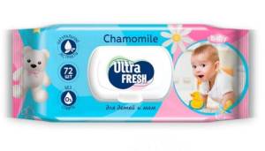 Салфетки влажные Ultra Fresh Baby для детей и мам с клапаном №72