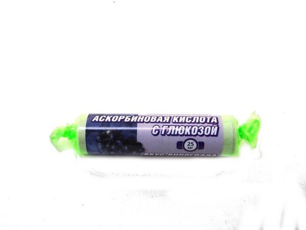 Изображение товара Аскорбиновая кислота гленвитол №10табл виноград Аскорбиновая кислота гленвитол №10табл виноград фотография